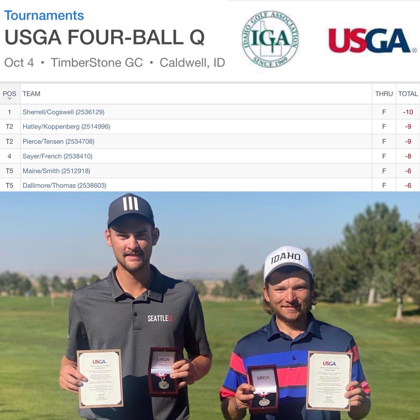 Final Nathan Cogswell And Colt Sherrell Advance To U S Amateur Four