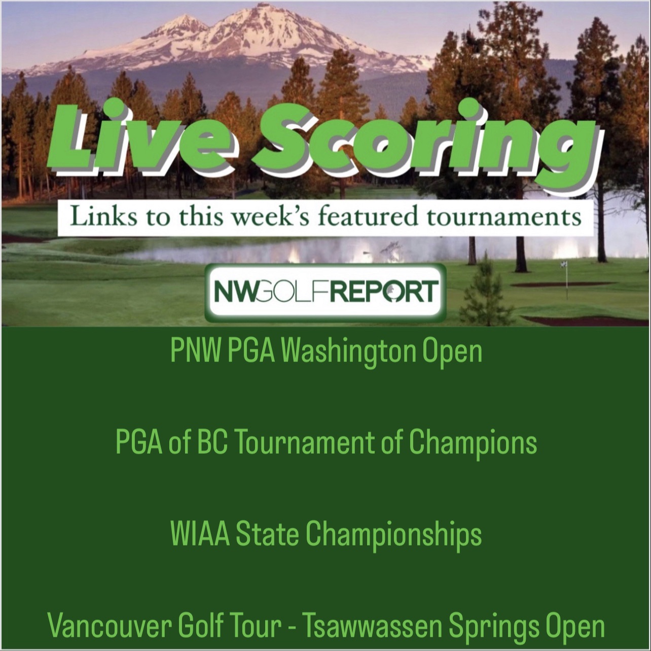 🔗 Leaderboard Links This Week's Featured Tournaments and Live Scoring